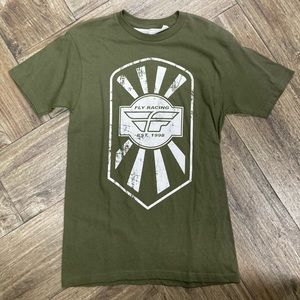 Men’s Fly Racing Badge Military Green Tee